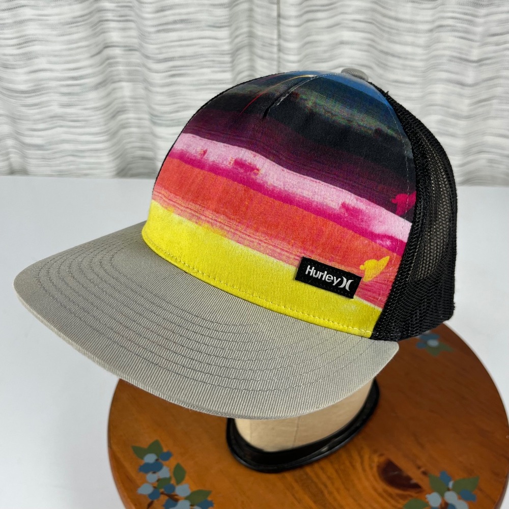 Hurley Mens Trucker Hat Multi Color Sunset Abstract Mesh Snapback MASCART 2012